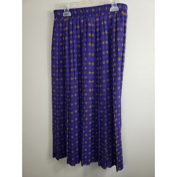 Via Sant Andrea  Womens 12 Petite Vintage 80's Jacket & Skirt Set Gold Purple - Picture 12 of 16